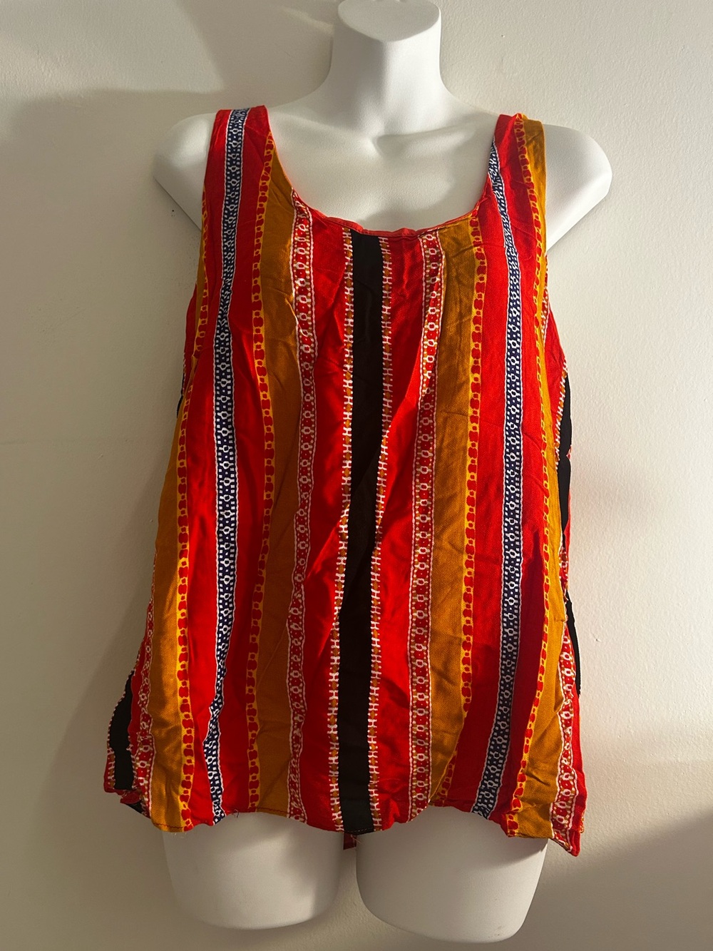 Gianni Bini Colorful Boho Tie-Back Tank Top Size Large